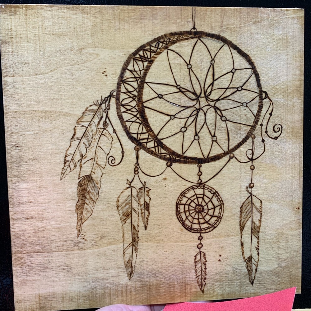 Wood Dreamcatcher Feather wood custom canvas